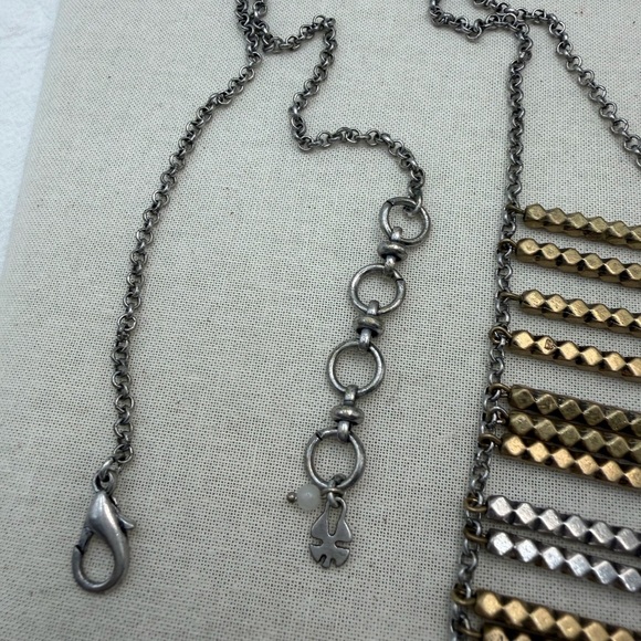 Lucky Brand Gold / Silver Hammered Long Necklace - Picture 2 of 3